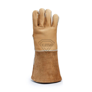 Heavy Duty Leather Welding Gloves Heat Resistant Work Safety Gloves Long <b>Cuff</b> Industrial Protective Gear Manufacturer Direct - Product Image 2