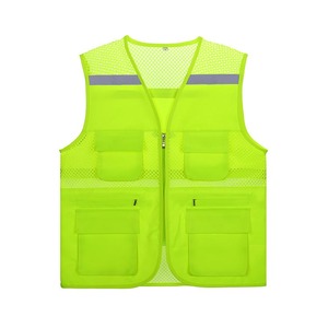 Chaleco de Seguridad Reflectante de Alta Visibilidad con Bolsillos, Ropa de Trabajo Unisex, Material de Poliéster - Product Image 1