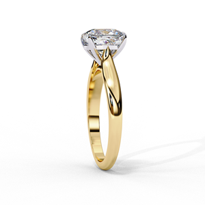 <b>Cushion</b> Cut Lab Grown Diamond Solitaire Engagement Ring in Gold Classic 4-Prong Setting - Product Image 1