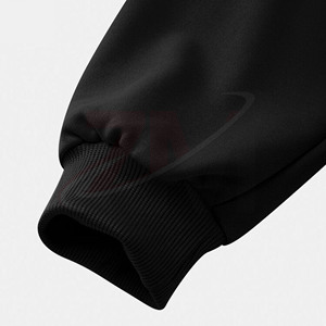 Sudaderas con capucha personalizadas al por mayor, 100% algodón polar de 450 GSM, color negro, para hombre, con bolsillo frontal, estilo casual. - Product Image 5