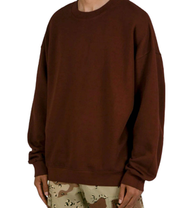 Sweat-shirt confortable pour homme, col rond, 100% coton molletonné, uni, doux et résistant pour l'hiver, taille oversize - Product Image 1