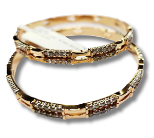 Pulsera y brazalete de diamantes cultivados en laboratorio de oro blanco ligero, Joyería de diamantes hecha a mano para hombres - Product Image 1