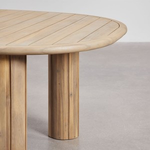 Vandana Hexa Flux oval <b>garden</b> <b>table</b> in acacia wood - Product Image 4