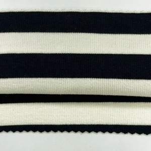 Pont De Roma tricoté polyester rayonne tissu extensible à prix compétitif avec des t-shirts pour garçons à rayures de teinture de fil - Product Image 6