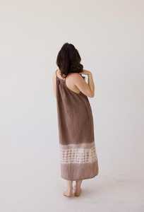Women Brown Tie Dye Cotton Midi Dress Sleeveless Loose Fit Boho Summer Casual Dress with Pockets - Product Image 3