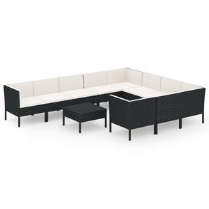 Conjunto Modular Grande de Muebles de Jardín de Ratán Sintético Negro - Product Image 2