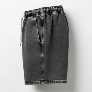 Shorts en jean délavé sur mesure pour hommes, décontractés, été, pur coton, respirants, écologiques, service OEM - Product Image 3