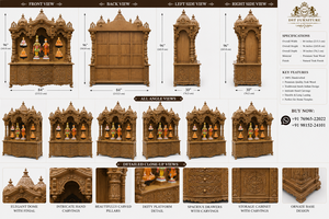 Big Storage Swaminarayan <b>Mandir</b> Teak Wood Temple Traditional Brown Hindu Durable Professional Wholesale Price USA - Product Image 6