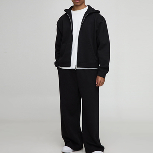 Survêtements pour hommes de qualité supérieure, 100% coton, coupe ample, logo personnalisé, mode streetwear, ensemble de survêtements coupe ample - Product Image 1