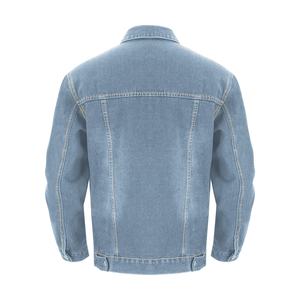 Chaqueta vaquera con botones de gran tamaño, diseño personalizado OEM, chaqueta vaquera acolchada de manga larga para hombre - Product Image 2