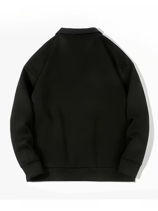 Quarter-Zip Regular Fit <b>Polyester</b> Cotton Men's Sweatshirt Quarter-Zip Regular Fit <b>Polyester</b> Cotton Men's Sweatshirt Autumn - Product Image 4
