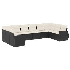 Conjunto de Sofás Modulares Grandes de Ratán PE Negro para Jardín, Muebles de Exterior Elegantes y Duraderos - Product Image 2