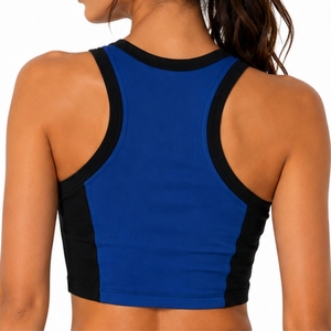 Custom <b>Women's</b> Printed Crop Top Sporty <b>Sleeveless</b> O-Neck Casual Fashion Summer Top Breathable Knitted Fit Crop Top For <b>Women</b> - Product Image 2