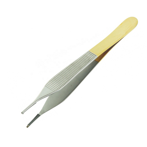 Pince à tissus de dissection Adson de haute qualité 12 cm, instruments microchirurgicaux manuels avec plaque signalétique Adson 1x2 dents TC - Product Image 1