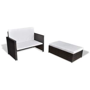 Conjunto de Muebles Modulares de Ratán PE Marrón de 2 Plazas para Exteriores, Estilo Jardín - Product Image 2