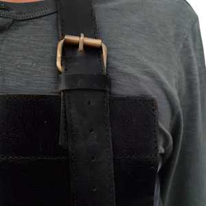 High Quality Leather <b>Apron</b> for Barista Chef <b>BBQ</b> Grill Durable Cowhide <b>Apron</b> with Pockets OEM ODM Bulk Supply LPN-0289 - Product Image 3