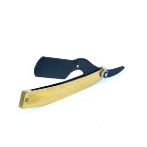 มีดโกนช่างตัดผมสแตนเลสสีดำพร้อมด้ามจับสีทองสกรูปรับสีได้สำหรับมืออาชีพ - Product Image 5