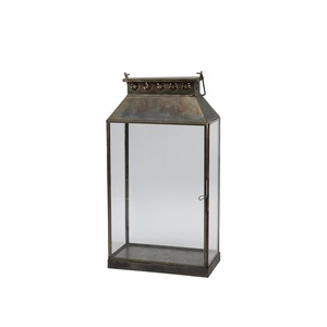 2026 <b>Spring</b> Collection Antique Burnish Large Metal Candle Holder Lanterns with Toughened Glass - Product Image 3