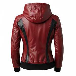 Chaqueta exterior de cuero genuino a la moda para mujer, ropa cálida perfecta para viajes y atuendos informales. - Product Image 2
