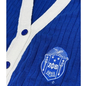 Cárdigan de Punto para Mujer Zeta Phi Beta, Color Sólido, Manga Larga, Cuello en V, Botones al Frente, Transpirable, Bordado Vintage, Ropa de Invierno - Product Image 2