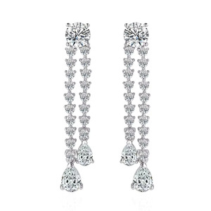 Pendientes Exclusivos con Forma de Pera, Cultivados en Laboratorio, Certificados por IGI, Color E, Chapados en Oro y Rodio, Modernos y Elegantes, Regalo para Mujer - Product Image 5