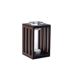 Brûleur d'encens moderne en bois, chauffe-huile essentielle en verre, brûleur de cire fondue à bougie chauffe-plat, support de Bukhoor Mubkhar arabe, décoration d'intérieur - Product Image 1