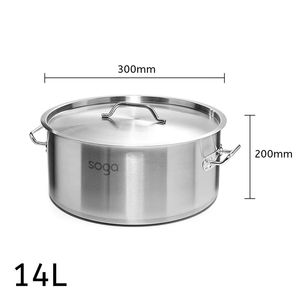 14L Top Grade Thick 18/10 Stainless Steel <b>Stock</b> <b>Pot</b> Soup & <b>Stock</b> <b>Pots</b> - Product Image 6