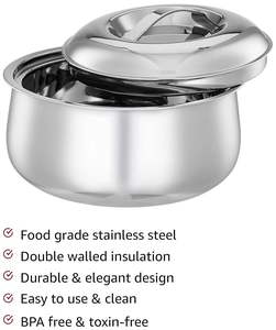 Casserole métallique très demandée pour l'aménagement de buffets de célébration, facilitant l'agencement structuré des tables lors d'événements, pour la préparation de plats chauds - Product Image 5