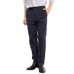 Venta al por mayor ODM: Pantalones Oxford de hombre personalizados, color caqui, ligeros, vintage, 100% poliéster, de cintura media, con pliegues frontales y cierre de botón, para verano. - Product Image 2