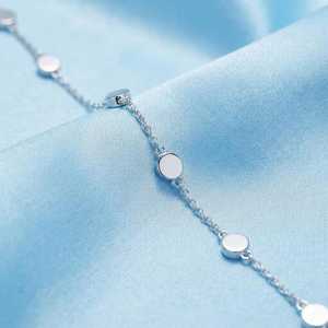 Bracelet souvenir en argent sterling 925, 6 pièces, 4 mm, rond, double sertissage, avec résine laiteuse, chaîne DIY de 7 pouces, bijoux commémoratifs - Product Image 5