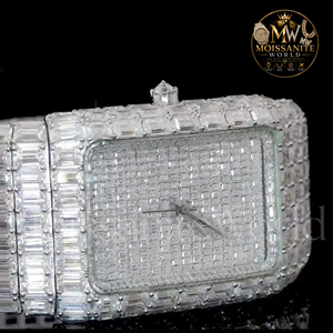 Moissanite World <b>Iced</b> <b>Out</b> Hip Hop <b>Watch</b> Square Dial Full Pavé Quartz Men's Luxury Timepiece - Product Image 4