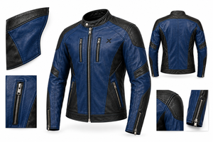 Chaqueta de Motocicleta de Cuero Premium Heritage |   Azul Negro Marrón Verde |   Fabricante OEM ODM |   Diseño de Calidad Premium | - Product Image 6