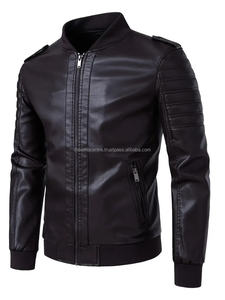 Chaqueta de moda de cuero de calidad superior para hombre, el mejor diseño con cuello levantado, precio de venta caliente, chaqueta de cuero personalizable para hombre - Product Image 6