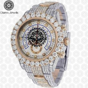 Montre de Luxe Charm Jewells en Acier Inoxydable, Boîtier 40mm, Verre Mécanique Lumineux, Style Hip Hop Élégant, Bracelet Unisexe 20mm, Étanchéité 10 Bar - Product Image 5