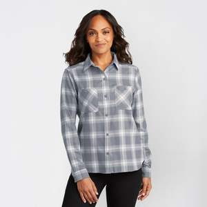 Chemise en flanelle pour femme de haute qualité, vente en gros, décontractée, 100% coton, respirante, manches longues, col boutonné, chemise en flanelle unie pour femme - Product Image 1