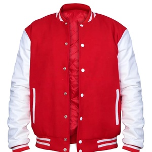 Custom Chenille Embroidered Leather Sleeve Varsity Jacket <b>Men</b> & Women - Product Image 2