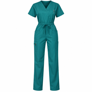Medical <b>Scrub</b> Jumpsuit Women Healthcare Uniform One Piece <b>Nursing</b> <b>Scrubs</b> Hospital Doctor Workwear Medical Clothing - Product Image 3
