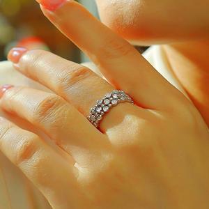 Anillo de lujo con diseño de burbujas de 3 capas certificado GIA IGI Lab-Grown Diamond Cluster Band para mujer boda al por mayor - Product Image 6