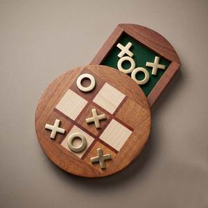 Jeu de Tic Tac Toe Classique en Bois pour l'Intérieur, Blocs Sculptés X O, Jeu de Société de Stratégie Noughts and Crosses - Product Image 2