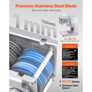 Lama per Macchina Taglia Carne Commerciale 7 mm in Acciaio Inox SJY DQ90, Set Completo di Lame Industriali per Taglio Carne - Product Image 2