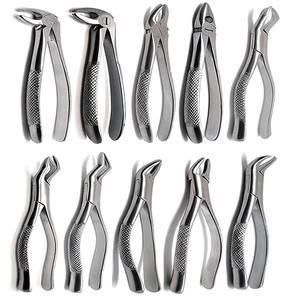 Ensemble de forceps d'extraction dentaire professionnels en acier inoxydable, kit d'instruments chirurgicaux pour l'extraction des dents supérieures et inférieures - Product Image 6