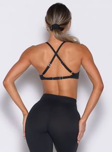 Sujetador Deportivo Negro de Alta Calidad, Tirantes Ajustables, Corte Bikini, Escote Profundo en V, Nuevo y de Alto Impacto, para Fitness - Product Image 5