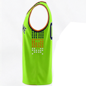 Reddito Sports Custom Green <b>Knitted</b> Breathable Polyester/Cotton Basketball Jersey <b>Set</b> Men's V-Neck Digital Printing Quick Dry - Product Image 5
