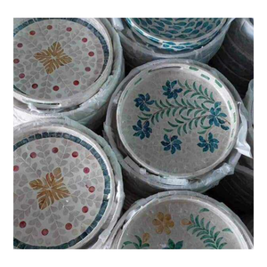 Modern Floral Pattern Serving <b>Tray</b> with Brushed Finish Dishwasher Safe Handles for Residential & Restaurant Use - Product Image 2