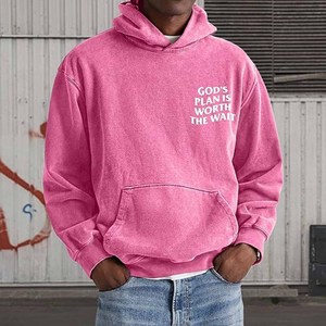 Sudadera con Capucha de Gran Tamaño con Parche de Chenilla con Letras Griegas, Diseño 'El Plan de Dios Vale la Pena', Personalizada para Hermandades, Fraternidades y Universidades - Product Image 2