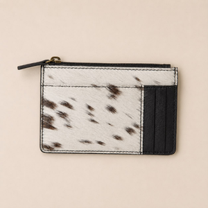 Cartera de piel premium con cremallera y protección RFID, tarjetero delgado de piel de vacuno, organizador de tarjetas de viaje unisex - Product Image 1