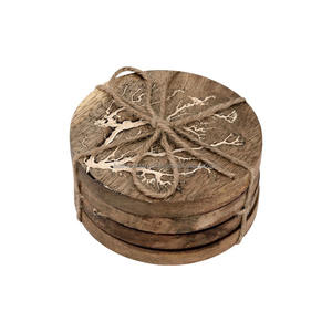 Dessous de verre en résine époxy d'acacia en bois massif moderne de haute qualité Dessous de verre rond créatif pour la maison ou le bureau de Falak World Export - Product Image 3