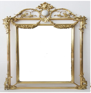 Espejo decorativo de pared estilo escudo, sofisticado, en negro y dorado; disponible a precios de mayorista. - Product Image 4