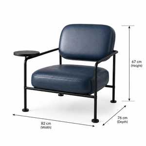 Fauteuil de détente moderne avec siège en cuir PU rembourré pour hôtel, salon, chambre à coucher, mobilier de salon - Product Image 4