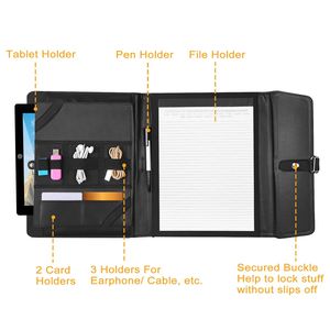 PU Leather Padfolio <b>Portfolio</b> <b>Folder</b> Business Document Organizer Case Stylish Media & Paper Holder - Product Image 3